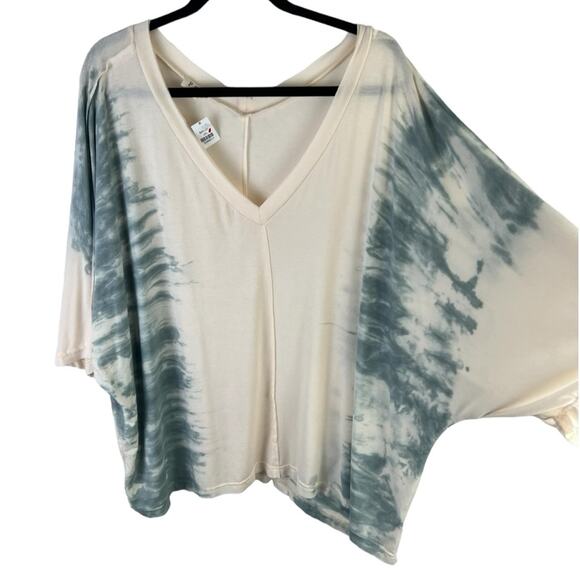 POL Tie Dye Dolman Sleeve Top Boxy Soft Knit V-Neck NWT sz 2XL - Picture 3 of 8